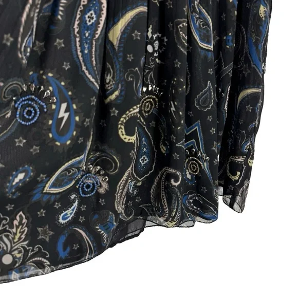 Zadig & Voltaire Rimana Paisley Mini Dress Sz S - Picture 4 of 10